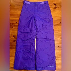 Kids Purple Columbia Ski/Snow Pants, Size M (10/12)